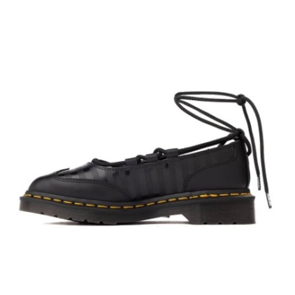 Dr. Martens x Wednesday Elphie II Mary Jane Ballet Flat Black Leather Goth NEW - Picture 2 of 6